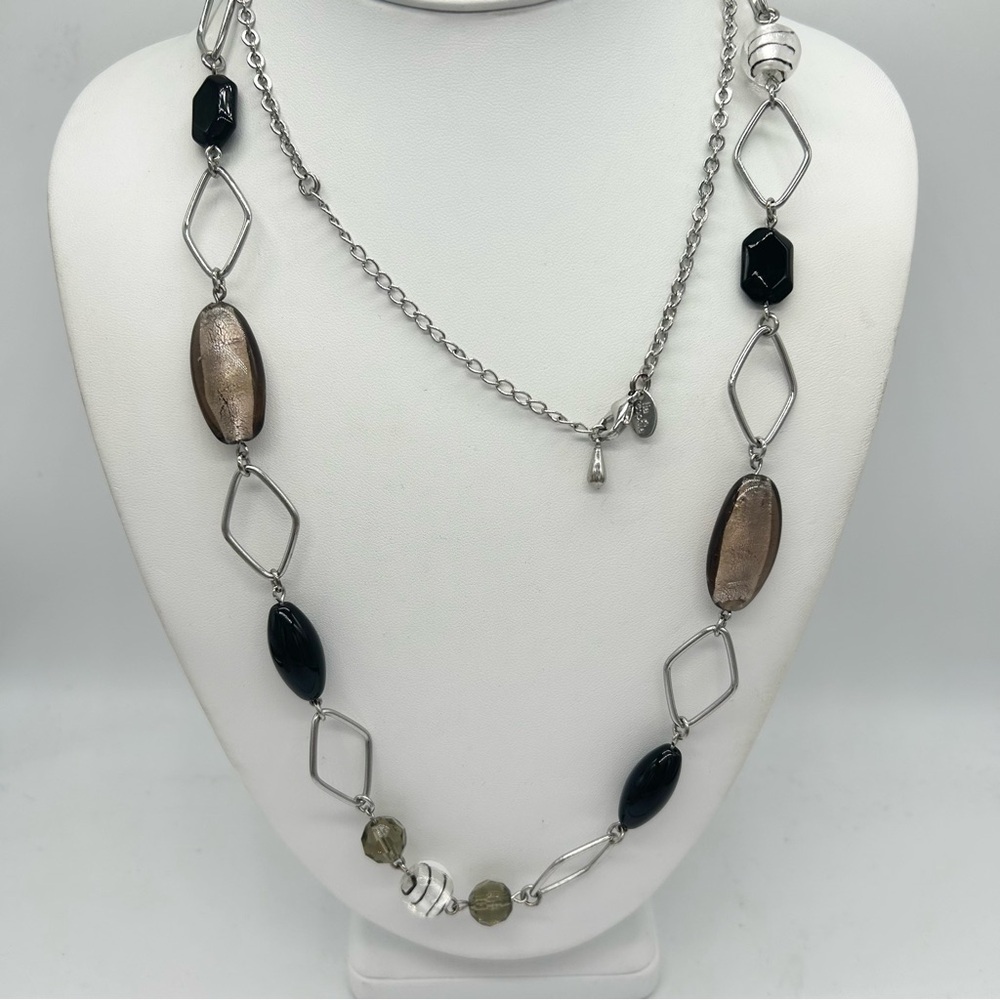 Lia Sophia Beaded Silver Necklace